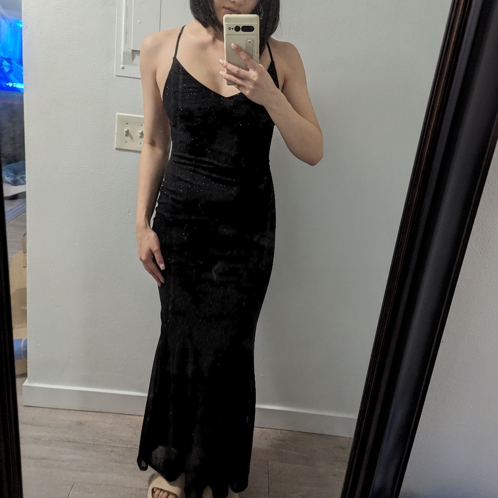 Black Glitter Mermaid Prom Dress